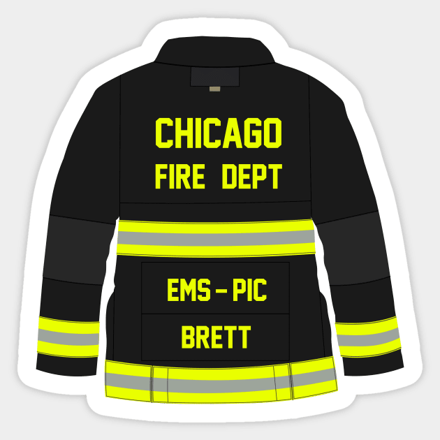 CHICAGO FIRE - SYLVIE BRETT - TURN OUT COAT Sticker by emilybraz7